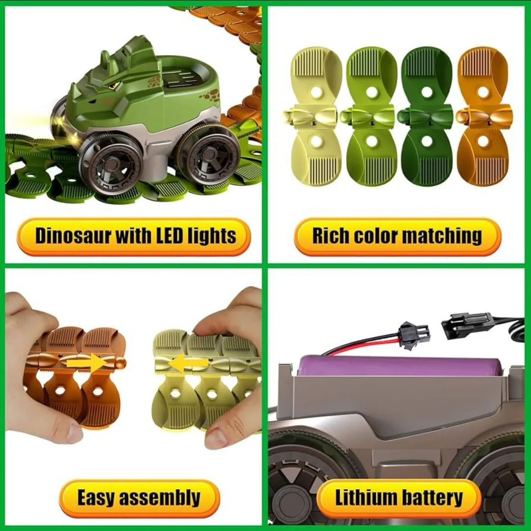 Splice track dinosaur car