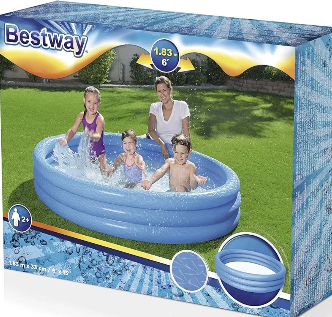 Bestway Play Paddling Pool | Inflatable Garden Pool for Toddlers and Kids, 1.83 m x 33 cm, Ages 2+